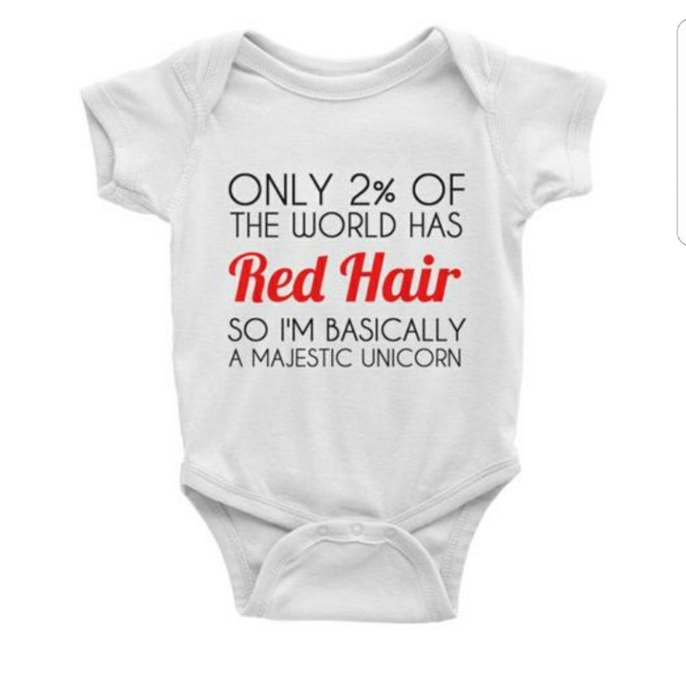 Red Hair Unicorn Funny Redhead Baby One Piece
